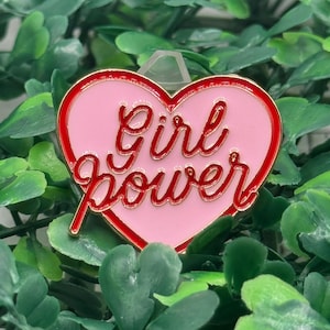Girl Power Enamel Pin – Feminist Hat, Apron, or Backpack Pin | Empowerment Gift for Women & Girls
