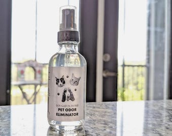 Los Gatos Home Pet Odor Eliminator spray unscented 2 fl. oz. 59 mL glass bottle