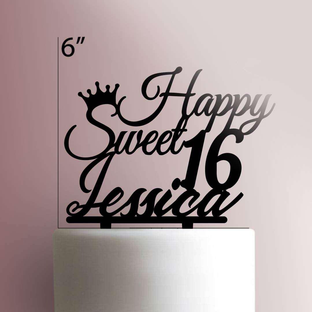 Custom Happy Sweet 16- Acrylic Cake Topper - Etsy