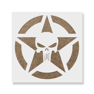 Sjabloon Punisher Skull Star