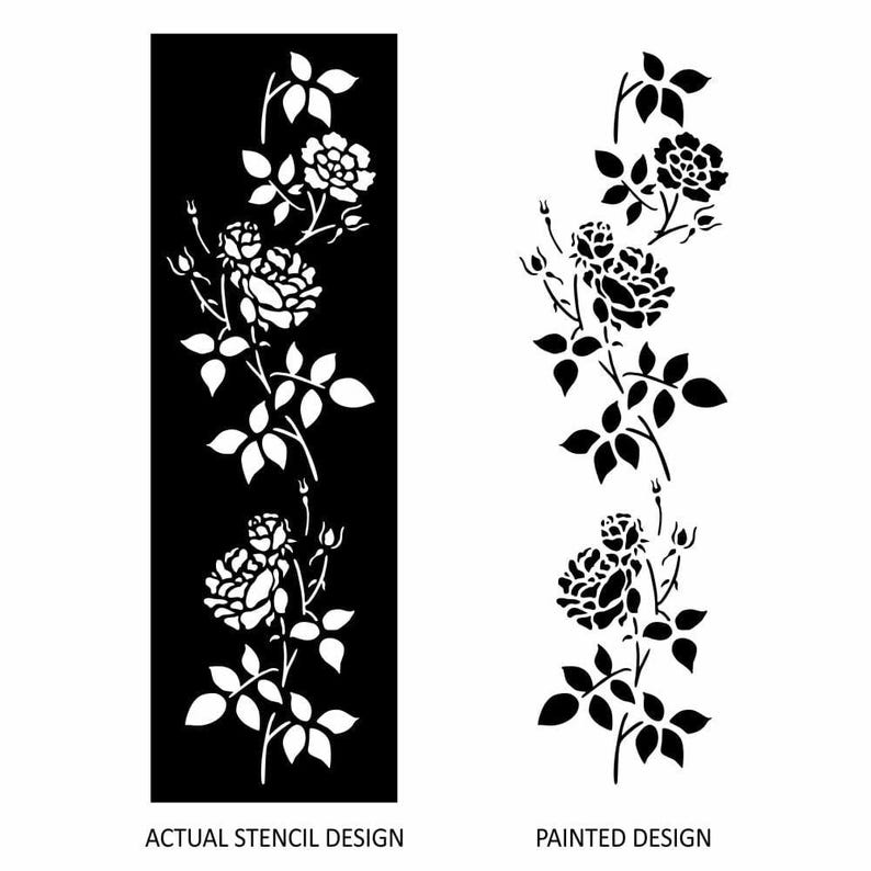 Rose Border Stencil - Etsy