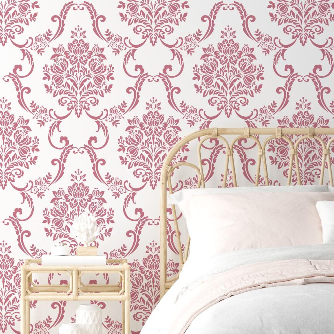 Valentina Floral Damask Wall Stencil - Craft Airbrush Painting Wall Art ...