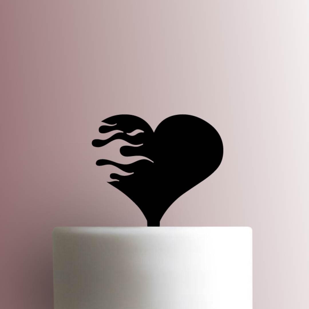 Flame Heart - Acrylic Cake Topper - Etsy