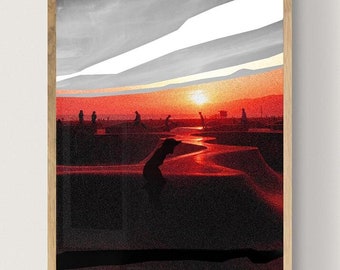 Original Skateboarding Collage Print - Skateboarder wall art | Original room art | Gift for skater