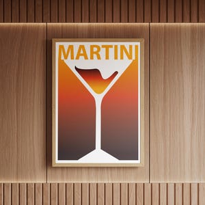 Póster de cóctel Martini, semibrillante, 200 g/m²