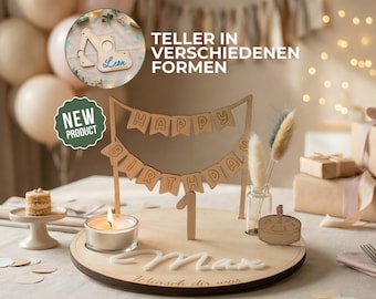 Assiette d'anniversaire personnalisée, couronne d'anniversaire, anniversaire d'enfant, assiette à bougie, cadeau d'anniversaire d'enfant, décoration de table, anniversaire