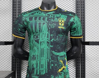 Maillot De Foot Personnalisé Bresil Jesus - Ensemble T-shirt, Short, Chaussettes - Ajoute Nom Et Numéro