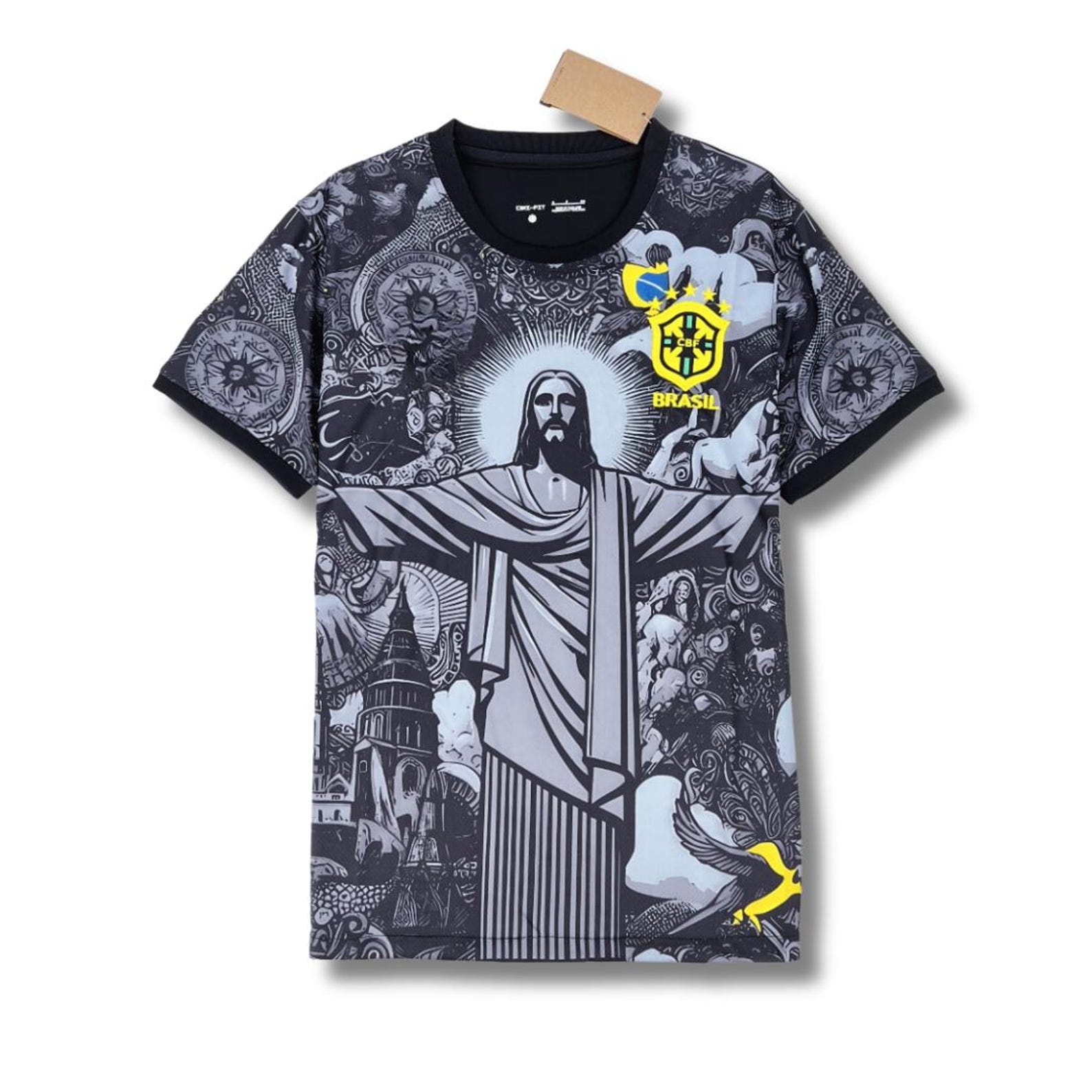 Mallot de football Brazl X Jesus Edton - Tenues de sport personnalsées Brésl - Tenues de
