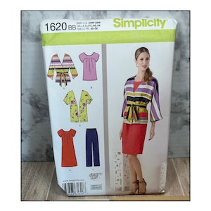 Simplicity Plus Size shirt, dress, wrap and pant uncut sewing pattern Simplicity 1620 BB U.S. Sizes (20W-26W)