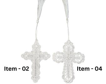 Cross Lace Bookmark with Tassel in Multiple Designs.