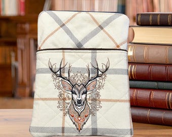 OH Deer Book Sleeve for Medium book and also fits a Kindle Basic and PaperWhite.  Toop Zipper Closure and Front Pocket