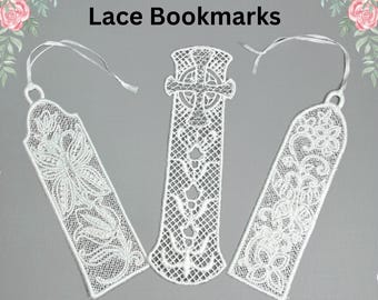 Lace Bookmark: Butterfly, Cross, Floral (Select Colors Available - See Images)