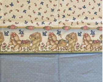 2 yards Vintage Dianna Marcum for Marcus Bros. Bunny border fabric