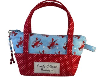 Lobster Mini Tote Keychain Wallet - Lobster Limited Time Free Lobster Zipper Pull