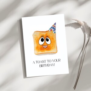 Toast to your birthday, 1 Karte, druckbar, minimalistische, einfach und leer, Sofort Download, Digital Illustration, A6 - 105mm - 148 mm
