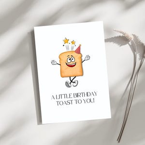 Toast to your birthday, 1 Karte, druckbar, minimalistische, einfach und leer, Sofort Download, Digital Illustration, A6 - 105mm - 148 mm