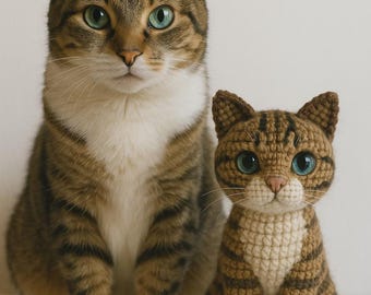カスタムかぎ針編みペットぬいぐるみ – 手作りの犬または猫のぬいぐるみ、そっくりなあみぐるみギフト、またはペットのメモリアル記念品