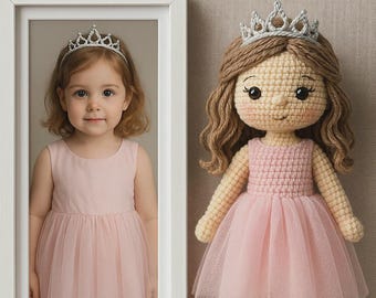 Personalized Crochet Look-Alike Doll – Custom Mini Me Gift | Handmade Soft Toy Keepsake for Kids, Babies, or Nursery Decor