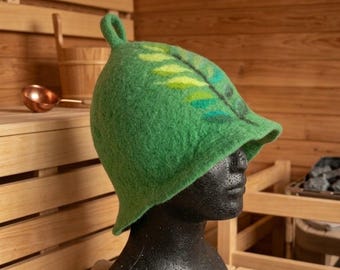 Felted Wool Sauna Hat, Natural Sauna Cap, Felt Bath Hat, Unisex Sauna Gift