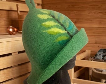 Felted Wool Sauna Hat, Handmade Wool Steam Bath Cap, Banya Accessories, Eco-Friendly Headgear