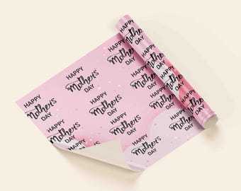 Mother's Day Wrapping Paper | Pink Heart Gift Wrap | Eco-Friendly Mother's Day Gift Wrap | Cute Gift Wrap for Mom