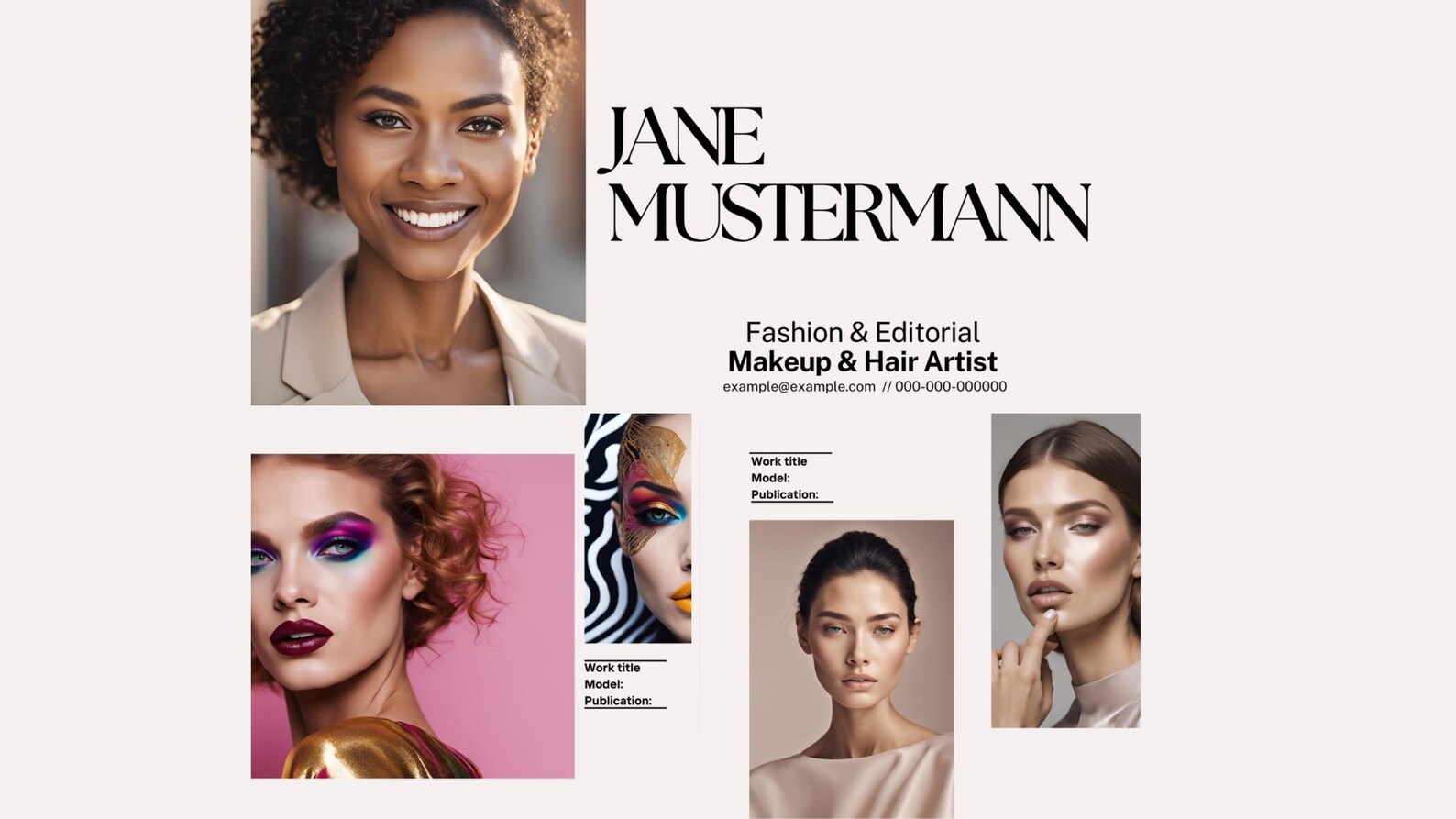 Makeup Artist Portfolio Canva Template, Fully Editable on Canva ...