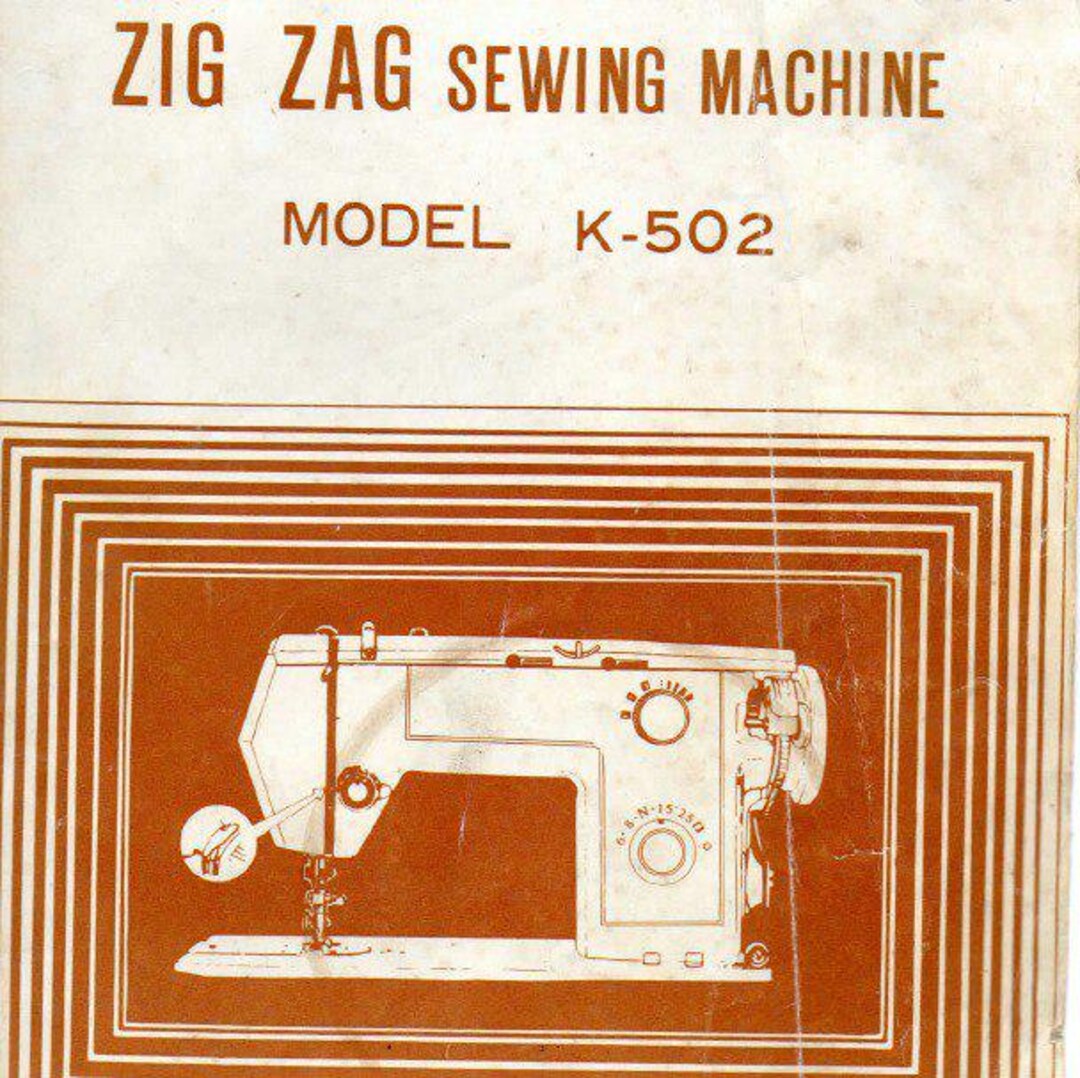 Zig Zag K-502 Instruction Book - Sewing Machine Zig Zag Manual - PDF - Etsy