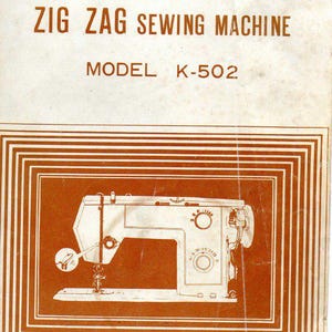 Zig Zag K-502 Libretto di istruzioni - Manuale per macchina da cucire Zig Zag - PDF