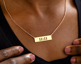 Engel Nummer Halskette, Lucky Date Halskette, 11: 11 Halskette, Nummer Anhänger für Sie, personalisiertes Geschenk für Sie, Gold 1111 Engel Nummer Schmuck