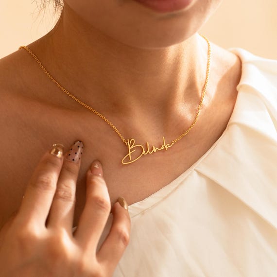 Personalized Gold Name Necklace, Custom Name Pendant Necklace