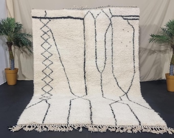 Handmade Beni Ourain Rug: Authentic Moroccan Berber Wool Carpet