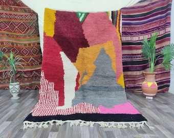 Multicolored Moroccan Rug – Handmade Wool Berber Carpet, Custom Beni Ourain Rug