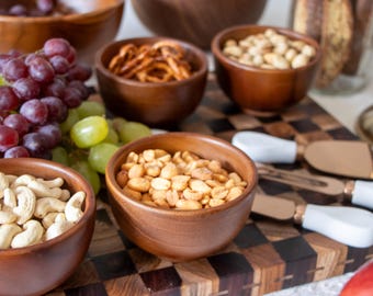 Set of Teak Wood Bowls, Bar Snack Bowl Set, Key Bowl, Nut Bowl, Sauce Bowl, Wooden Bowl, Dip Bowl, Charcuterie Bowls - Matt Finish