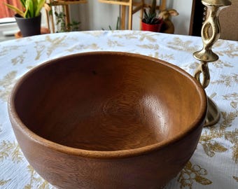 Large 10 Inch Premium Wooden Salad Bowl, Handmade Wood Salad Bowl, Wooden Fruit Bowl, Large Popcorn Bowl, Home Decor, Extra Large Salad Bowl