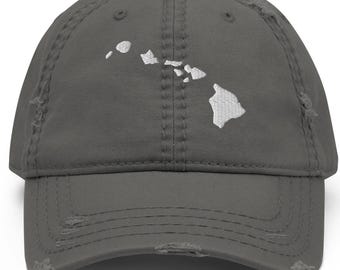 ハワイ諸島の帽子、構造化ツイルフレックスフィット帽子、刺繍入り帽子