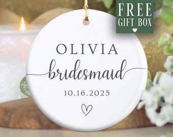 Bridesmaid Ornament, Custom Bridesmaid Christmas Ornament Gift for Bridesmaid Proposal Ornament Gifts for Bridesmaids Ornament Keepsake