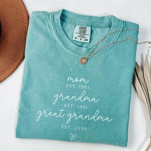 Custom Great Grandma Shirt New Great Grandma Shirt Mom Grandma Great Grandma Shirt Promoted to Great Grandma Gift for Great Grandma est tee Seafoam