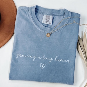 Pregnancy Shirt Pregnant Shirt Maternity Shirt Growing a Tiny Human Shirt New Mom to be Shirt Pregnancy Announcement Shirt Expecting Mom tee