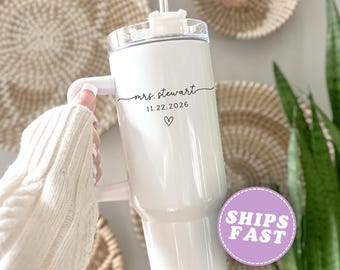Personalized Mrs. Tumbler Bride Tumbler for Bride Engaged Tumbler  40oz Tumbler Mrs Gifts for Bride Wife Tumbler Bride to be gift Mrs 40 oz
