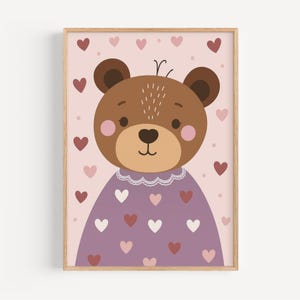 Poster Waldbär: Gemütliche Kinderzimmer Dekoration, Tier Illustration