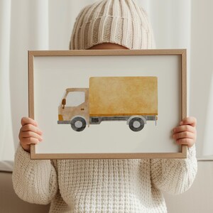 Minimalistischer LKW Kinderzimmer Wandkunst: Poster für Baby & Kind Geschenk zum selbst ausdrucken