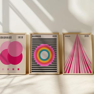 Lot de 3 affiches BAUHAUS, affiche Bauhaus, impression d&#39;art abstrait, art mural Bauhaus, impression d&#39;art Bauhaus ensemble d&#39;art mural Bauhaus téléchargement numérique