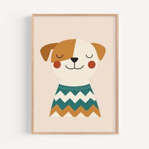 Original Illustration: niedlicher Hund im Kleid - Kinder Poster fürs Kinderzimmer, Kinderzimmer, Wanddeko