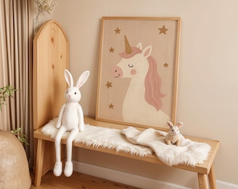 Unicorn Nursery Art: Pastel Magical Kids Print (Digital Download)