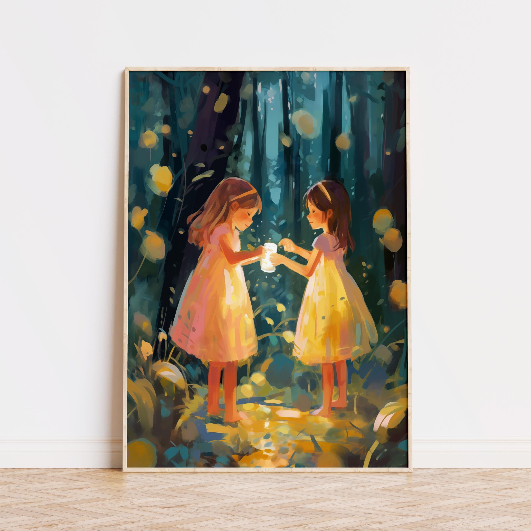 ホタルシスターズプリント：気まぐれな女の子の部屋のための魔法の