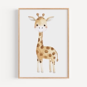 Giraffe, Aquarell Illustration, für Kinder, Kinderzimmer, druckbare Illustration
