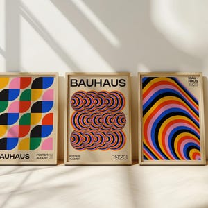 Lot de 3 affiches BAUHAUS, affiche Bauhaus, impression d&#39;art abstrait, art mural Bauhaus, impression d&#39;art Bauhaus ensemble d&#39;art mural Bauhaus téléchargement numérique