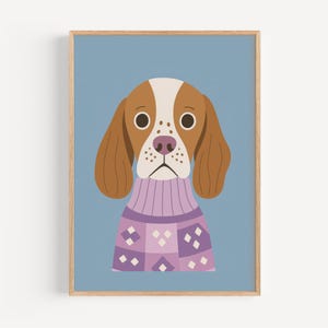 Adorable Beagle Illustration: Kids Room Wall Art, Digital Dog Poster Download, Nursery Decor