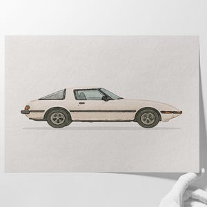 Mazda RX-7 FB Poster, Watercolor JDM Art, Retro Japanese Car, Digital Download