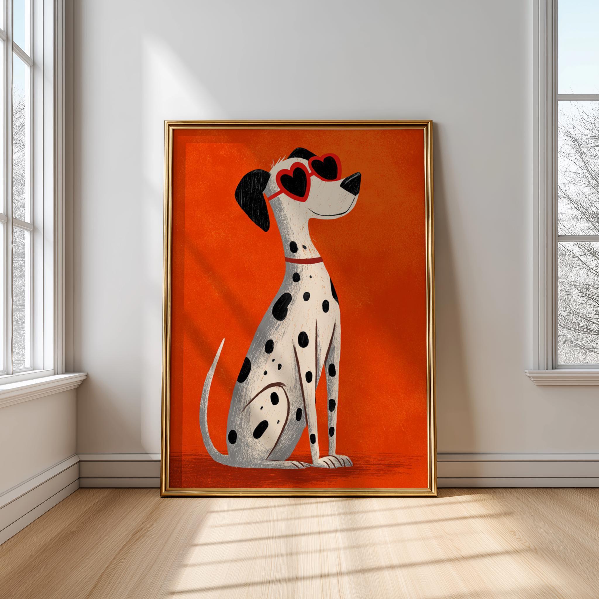 9264 Dalmatian With Red Beret Poster Print- Funky Fab (24 X Coco De Paris Dalmatian on Bicycle Print – Dog Poster | Desenio main image 3